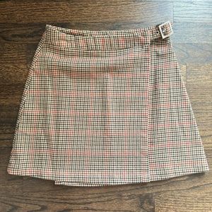 Brandy Melville Plaid Wrap Mini Skirt | NWOT